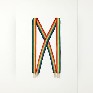 Rainbow Suspenders X Back Adjustable Clip On Pride Festival Unisex